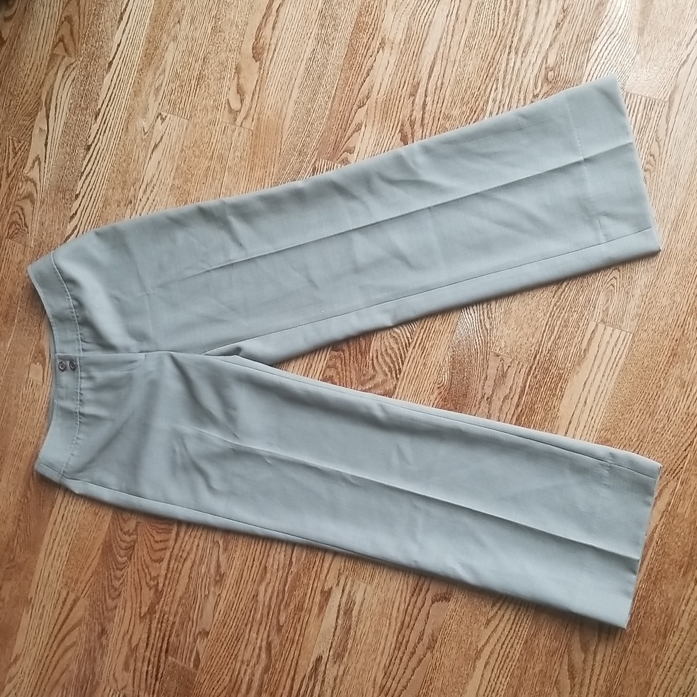 (4) Laura Petites Light Green Wide Leg Trouser Business Casual Rayon Blend